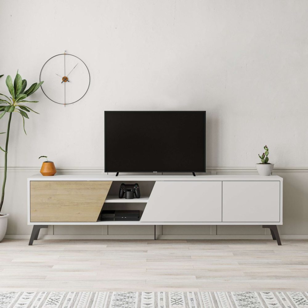 Mueble TV Fiona 180 cm blanco - roble - Imagen 4