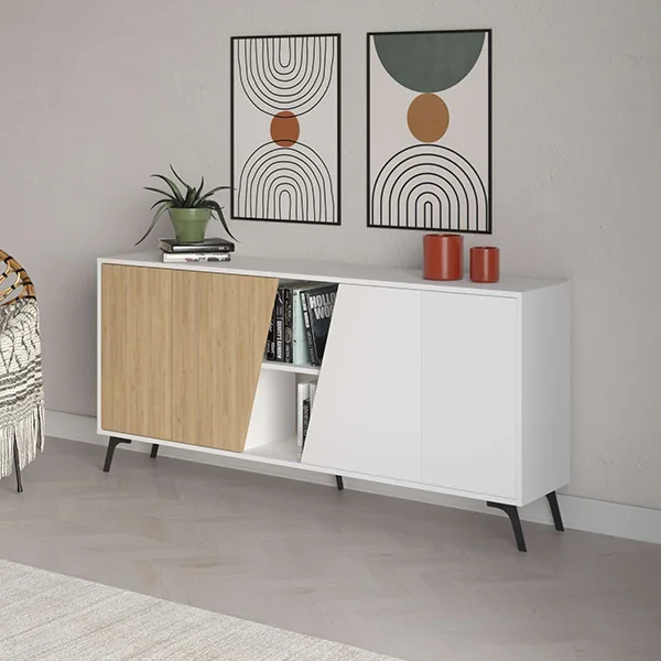 Consola Fiona 180 cm blanco - roble