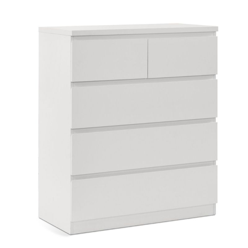 Cómoda Blanca 97x80x40 cm con 5 Cajones