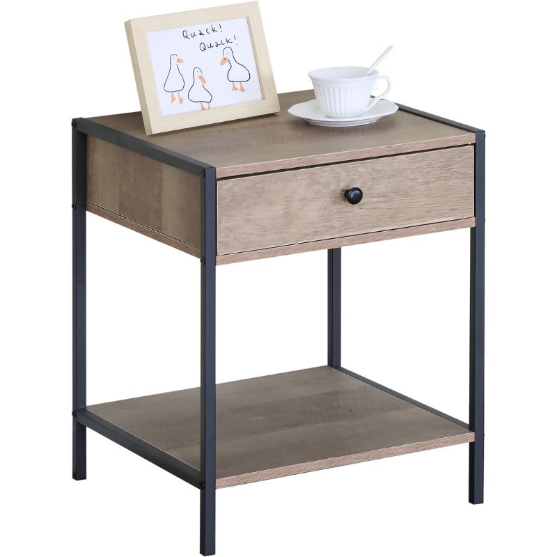 Mesita 1 Cajón 1Hueco Metal 50×40×40 cm