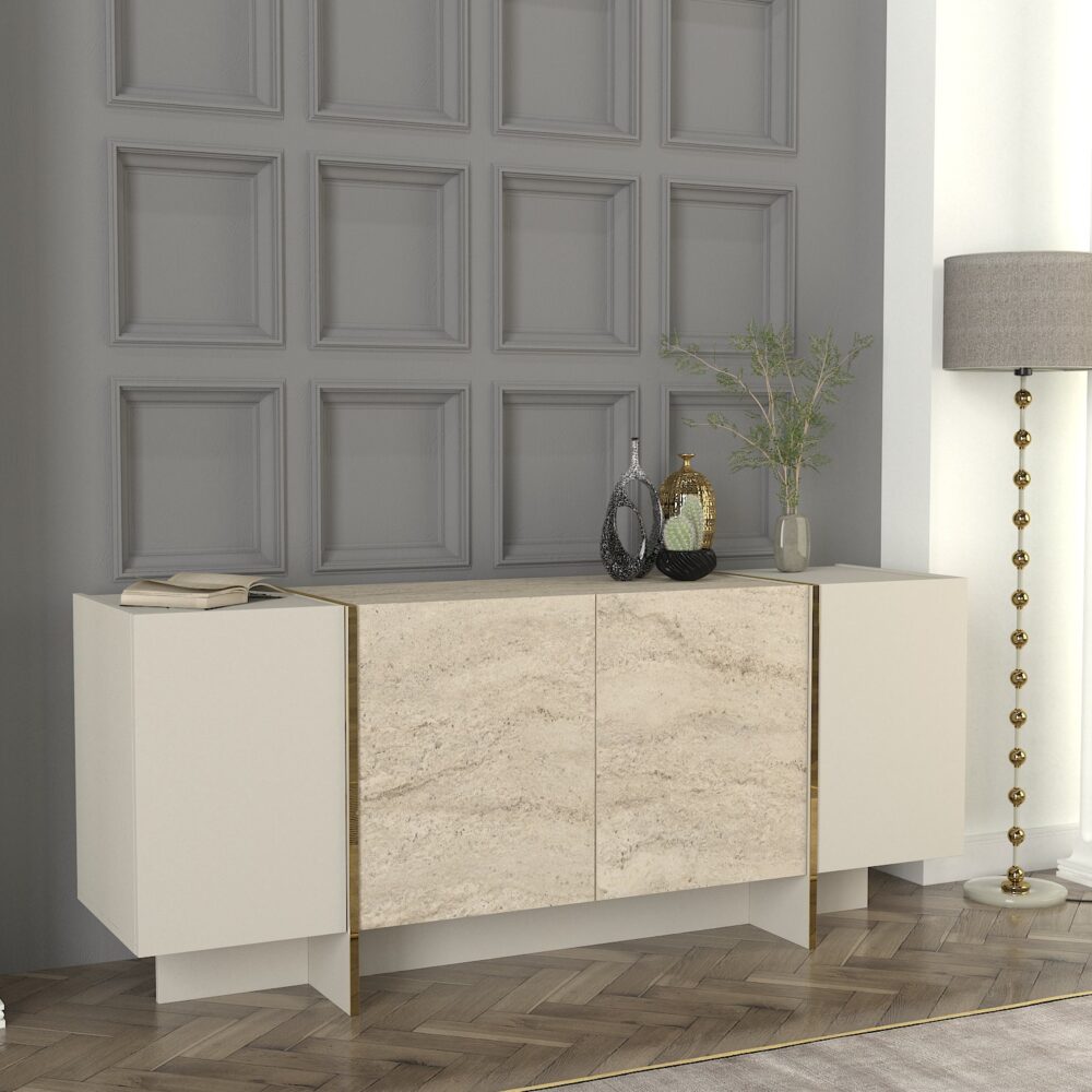 Consola Veyron en Sandstone Travertino