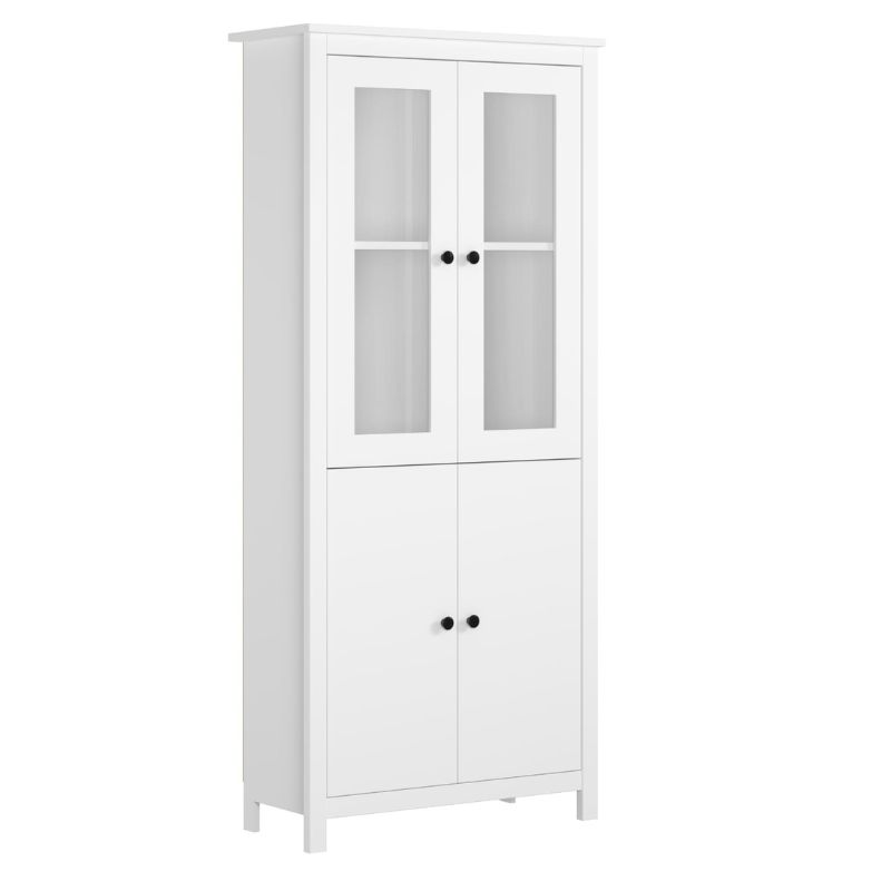 Vitrina Blanca de 4 Puertas con Diseño Moderno