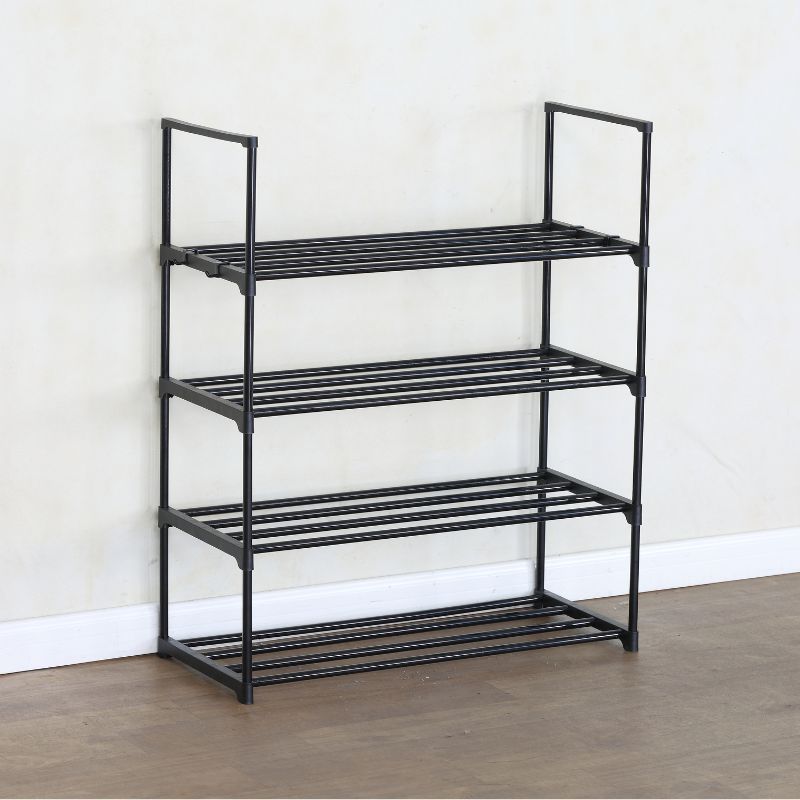 Zapatero organizador metálico de 4 niveles color negro